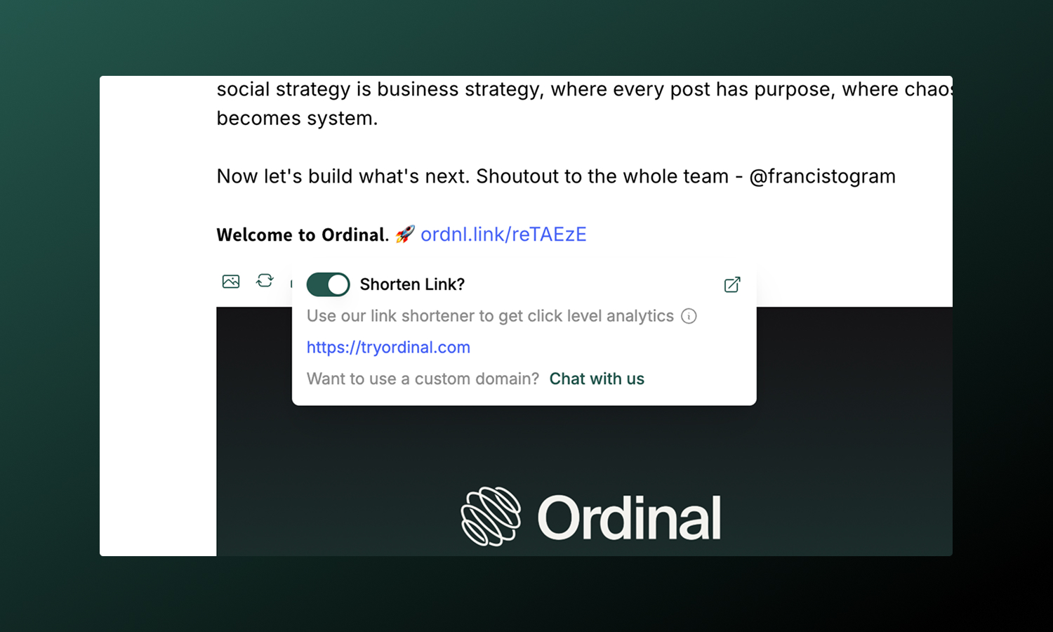 Creating Shortlink