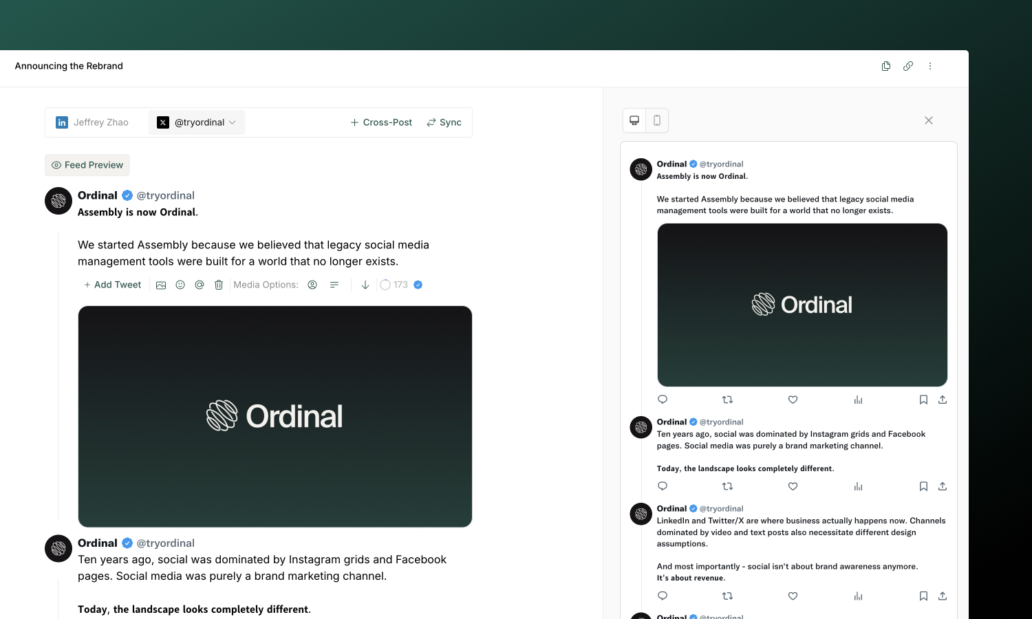 X Feed Preview